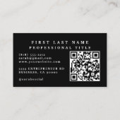 Cartes de visite Art Déco avec QR Code de luxe (Dos)
