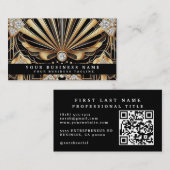 Cartes de visite Art Déco avec QR Code de luxe (Devant / Derrière)