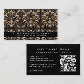 Cartes de visite Art Déco avec QR Code de luxe (Devant / Derrière)