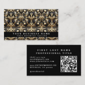 Cartes de visite Art Déco avec QR Code de luxe (Devant / Derrière)