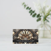 Cartes de visite Art Déco avec QR Code de luxe (Debout devant)