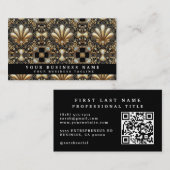 Cartes de visite Art Déco avec QR Code de luxe (Devant / Derrière)