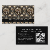 Cartes de visite Art Déco avec QR Code de luxe (Devant / Derrière)