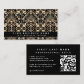 Cartes de visite Art Déco avec QR Code de luxe (Devant / Derrière)
