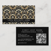 Cartes de visite Art Déco avec QR Code de luxe (Devant / Derrière)
