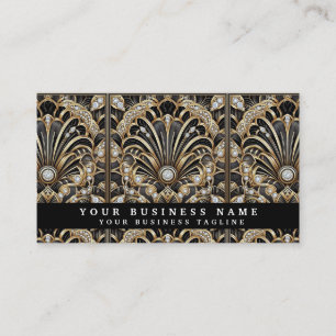 Cartes de visite Art déco diamant noir et or