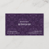 cartes de visite Art déco et damas (Dos)