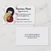 Cartes de visite asiatiques de fleurs de la fille (Devant / Derrière)