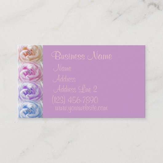 Cartes de visite assez colorés de roses (Devant)