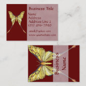 Cartes de visite assez jaunes de papillon (Devant / Derrière)