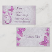 Cartes de visite assez roses de papillons (Devant / Derrière)