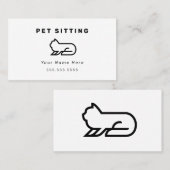 Cartes de visite assis avec un animal de compagnie (Devant / Derrière)