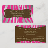 cartes de visite au chocolat Zebra Raspberry (Devant / Derrière)