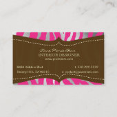 cartes de visite au chocolat Zebra Raspberry (Dos)