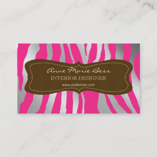 cartes de visite au chocolat Zebra Raspberry (Devant)