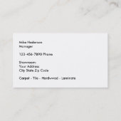 Cartes de visite au sol (Dos)