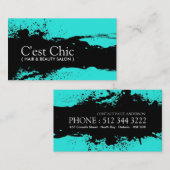 Cartes de visite audacieux de salon de coiffure (Devant / Derrière)