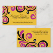 Cartes de visite audacieux de technicien de clou (Devant / Derrière)