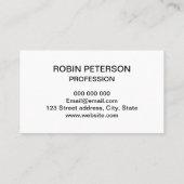 Cartes de visite audacieux minimalistes (Dos)