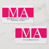 Cartes de visite audacieux modernes de maquilleur (Devant / Derrière)