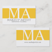 Cartes de visite audacieux modernes de maquilleur (Devant / Derrière)