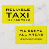 Cartes de visite audacieux simples de taxi (Devant / Derrière)