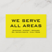 Cartes de visite audacieux simples de taxi (Dos)