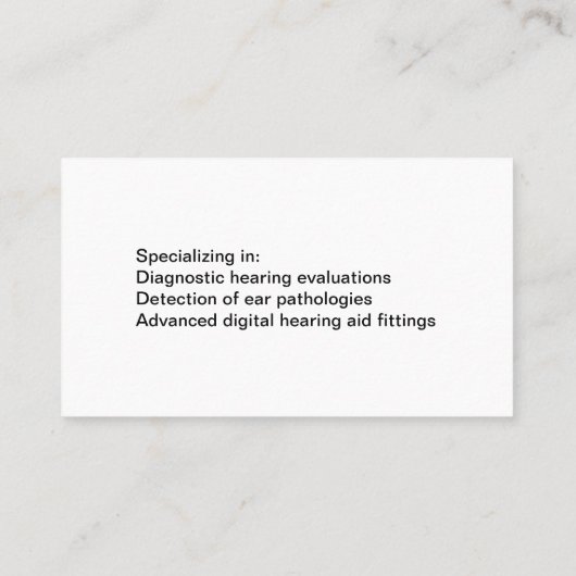 Cartes de visite audiologistes (Dos)