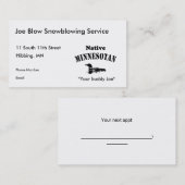 Cartes de visite autochtones du Minnesotan (Devant / Derrière)