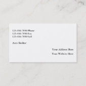 Cartes de visite automatiques de courtier (Dos)