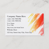 Cartes de visite automatiques de peinture de corps (Dos)