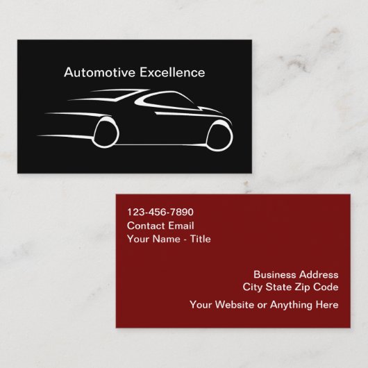 Cartes de visite automobiles cool (Devant / Derrière)