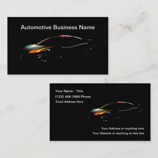 Cartes de visite automobiles cool (Devant / Derrière)