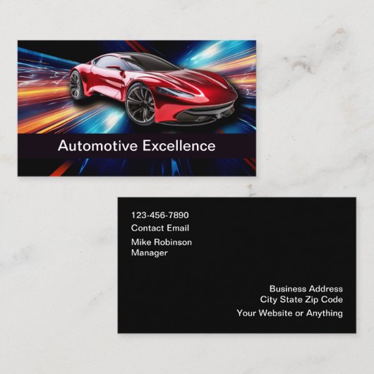 Cartes de visite automobiles les plus cool (Devant / Derrière)