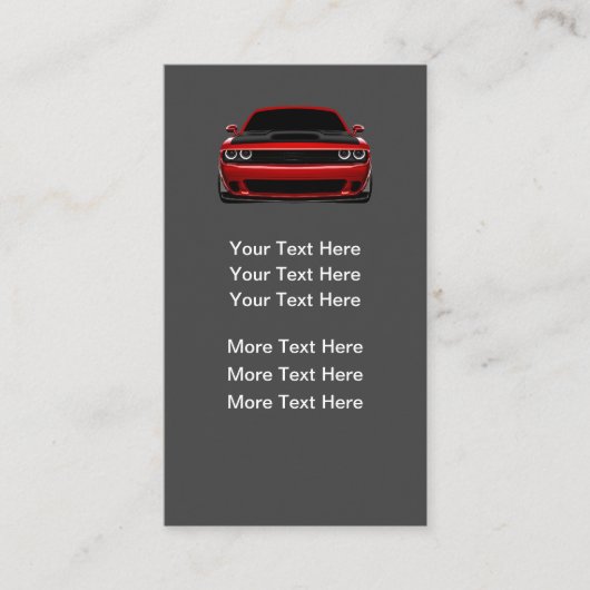 Cartes de visite automobiles simples verticales (Devant)