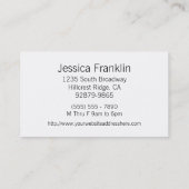 Cartes de visite auxiliaires oranges anticipés (Dos)