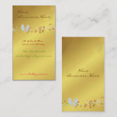 Cartes de visite avec des inséparables en or (Devant / Derrière)