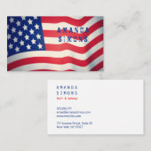 Cartes de visite avec drapeau américain (Devant / Derrière)