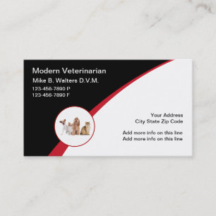 Cartes de visite avec emblème de logo de vétérinai