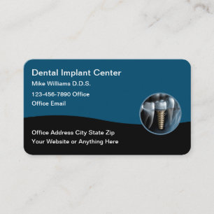 Cartes de visite avec emblème d'implants dentaires