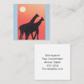 Cartes de visite avec Giraffe Design (Devant / Derrière)