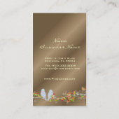 Cartes de visite avec inséparables sur tonneau (Dos)