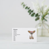 Cartes de visite avec le chien mignon de chiwawa (Debout devant)