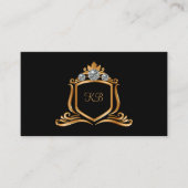 Cartes de visite avec monogramme de nom élégant (Devant)