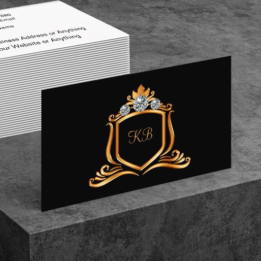 Cartes de visite avec monogramme de nom élégant