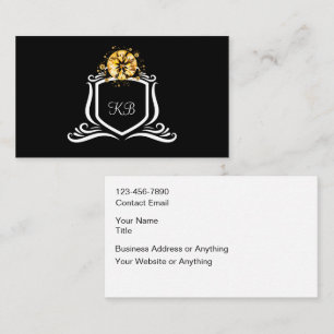 Cartes de visite avec monogramme de nom élégant