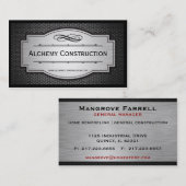 Cartes de visite balayés en métal et de grille en (Devant / Derrière)