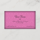 Cartes de visite Baroque Rose Fancy Damas (Dos)