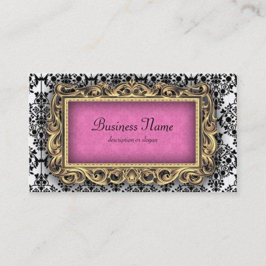 Cartes de visite Baroque Rose Fancy Damas (Devant)