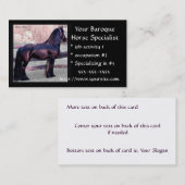 Cartes de visite baroques de cheval (Devant / Derrière)